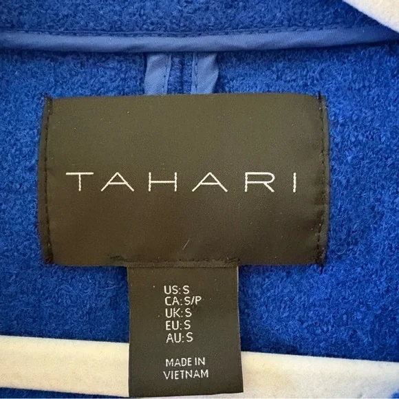 💐SPRING Jacket💐 Tahari Royal Blue Women's Moto Jacket Asymmetrical Zipper sz sm - Picture 2 of 7